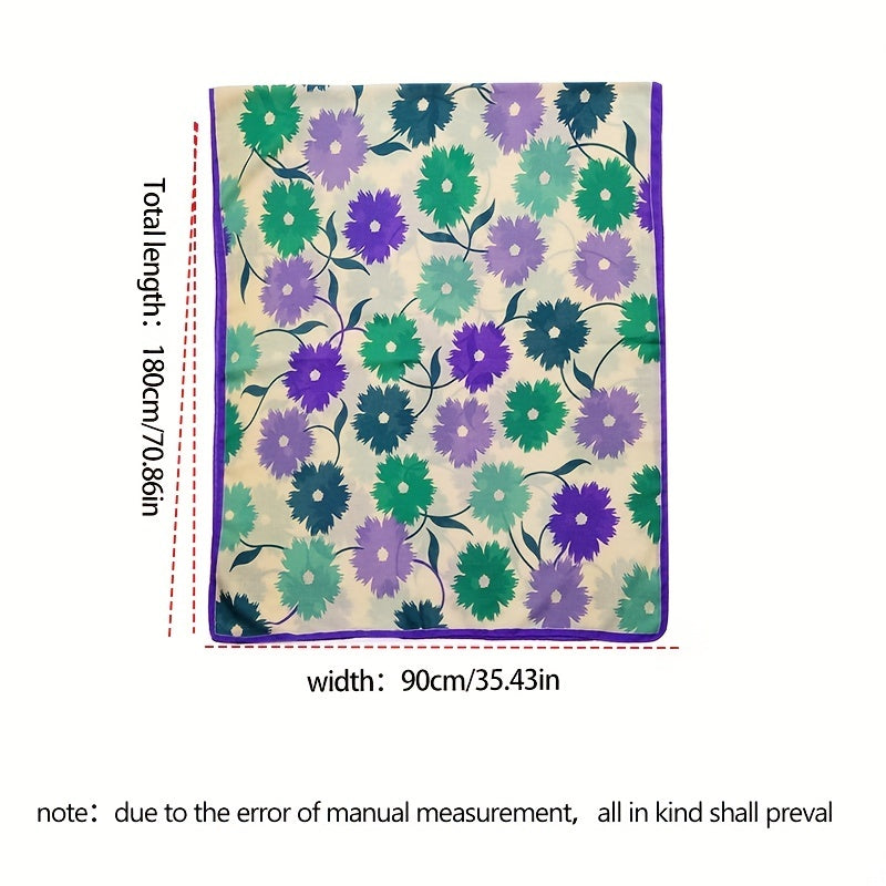 Boho Flower Print Scarf Double Shawl Classic Head Wrap