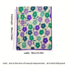 Boho Flower Print Scarf Double Shawl Classic Head Wrap