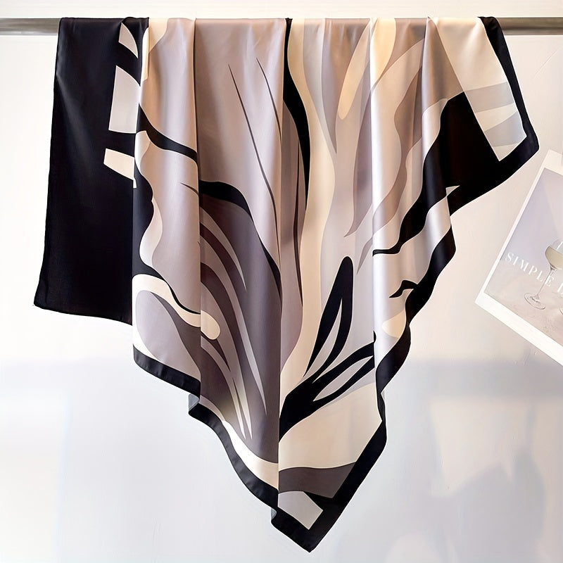 Wavy Block Shawl Large Square Scarf Outdoor Windproof Headwrap