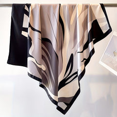 Wavy Block Shawl Large Square Scarf Outdoor Windproof Headwrap