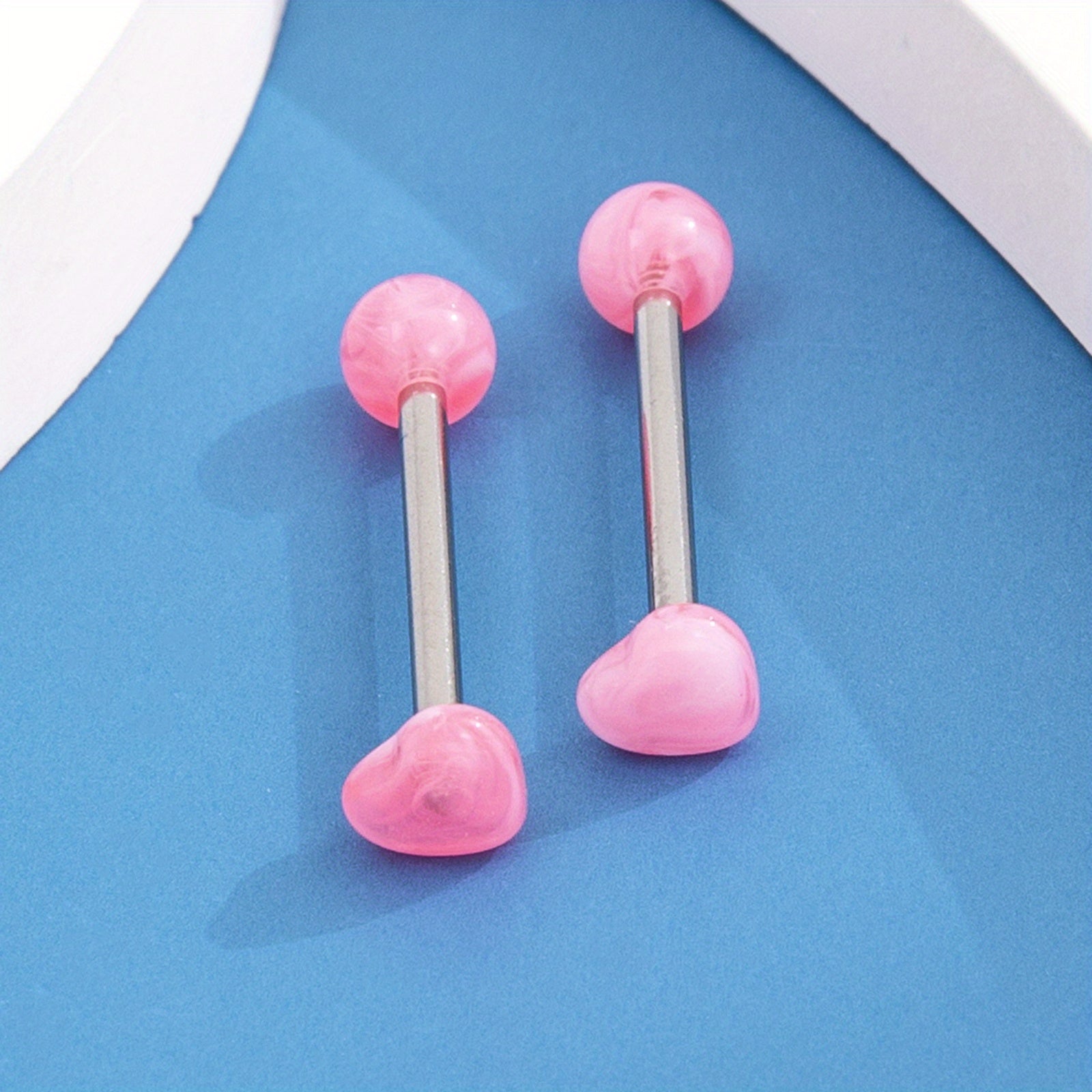 Stainless Steel Two Ball Tongue Nail Lip Nail Acrylic Ball