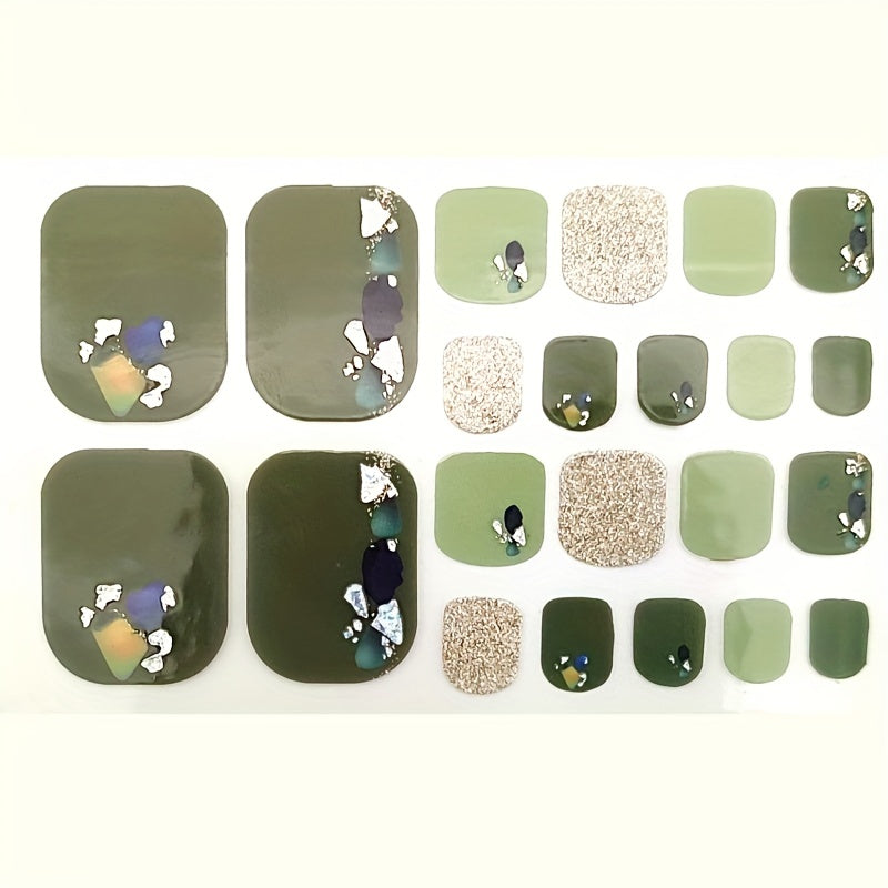 5 Full Wraps Toe Nail Polish Stickers with Nail Files