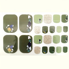 5 Full Wraps Toe Nail Polish Stickers with Nail Files