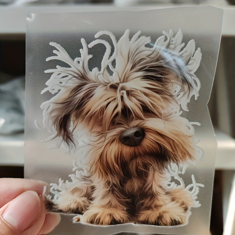 3pcs Small Fluffy Dog Iron On Patches Washable DIY Decals Kit