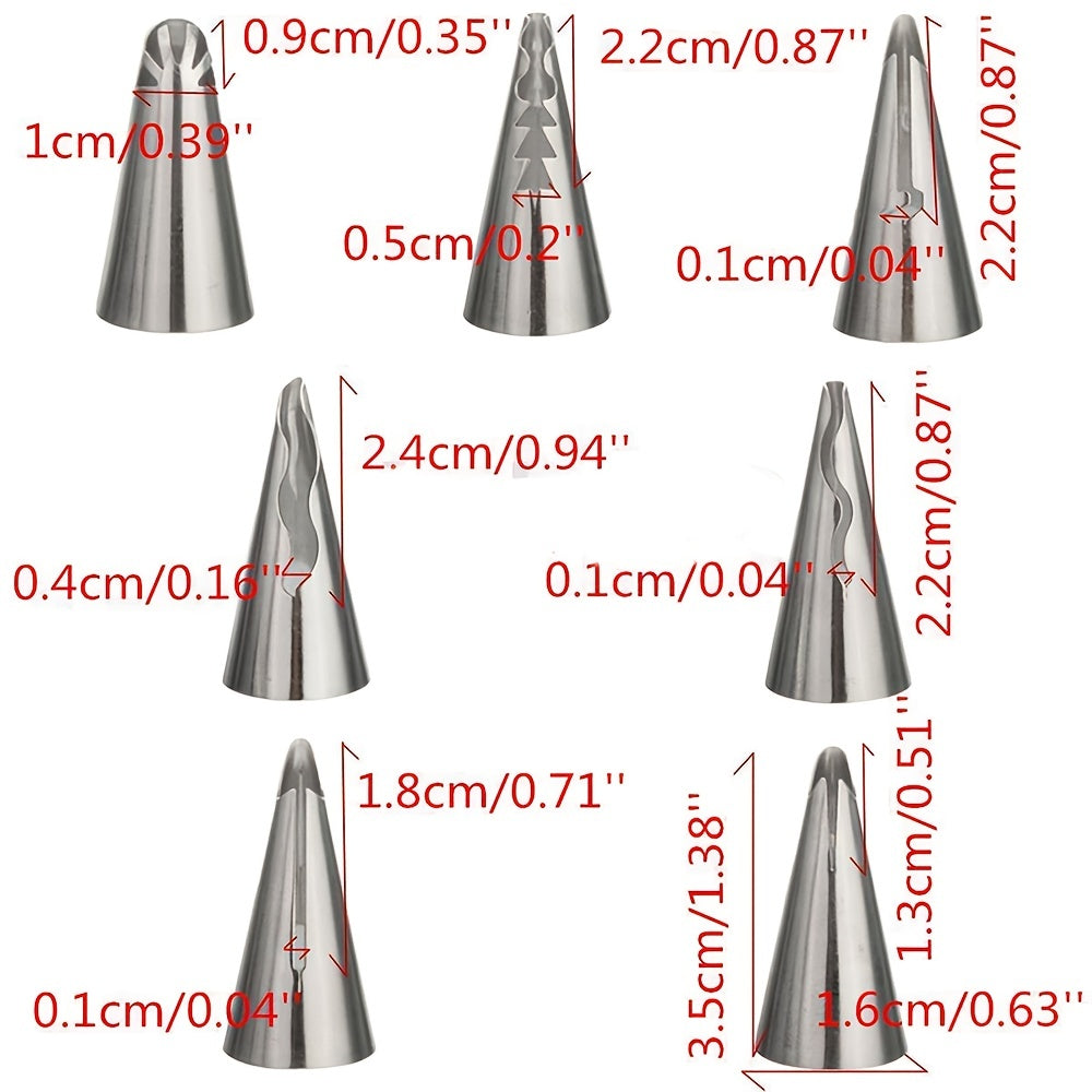 7pcs Pleated Skirt Tube Nozzle Set for Pastry Baking