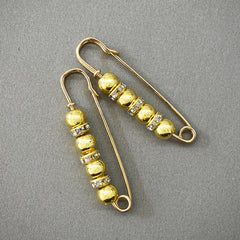 Metal Rhinestone Golden Brooch Pin Women's Accessories