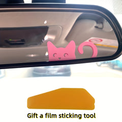 Cat Peeping Pattern Sticker Vinyl Decal Easy to Apply Pink Mixed Colors