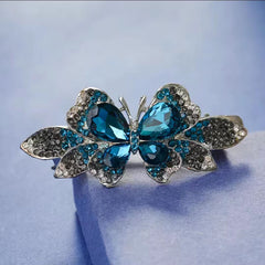 Glitter Rhinestone Hair Clip Spring Flower Butterfly Hairpin Crystal Barrette