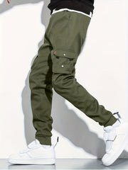 Men's Cargo Pants Loose Fit Drawstring Joggers