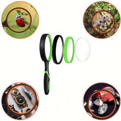Handheld Magnifying Glass 10X Real Glass Lens