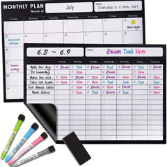 Magnetic Dry Erase Calendar for Fridge and Chore Chart 2 WhiteBoards 43 18x30