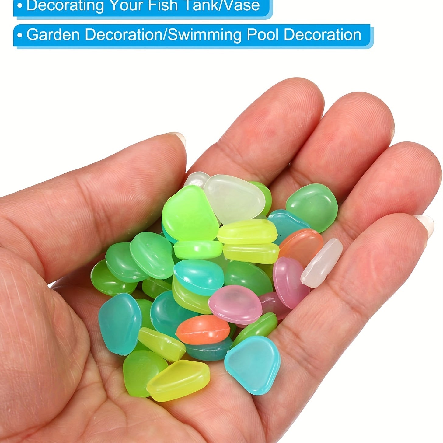 50PCS Luminous Resin Stones for Garden and Fish Tank