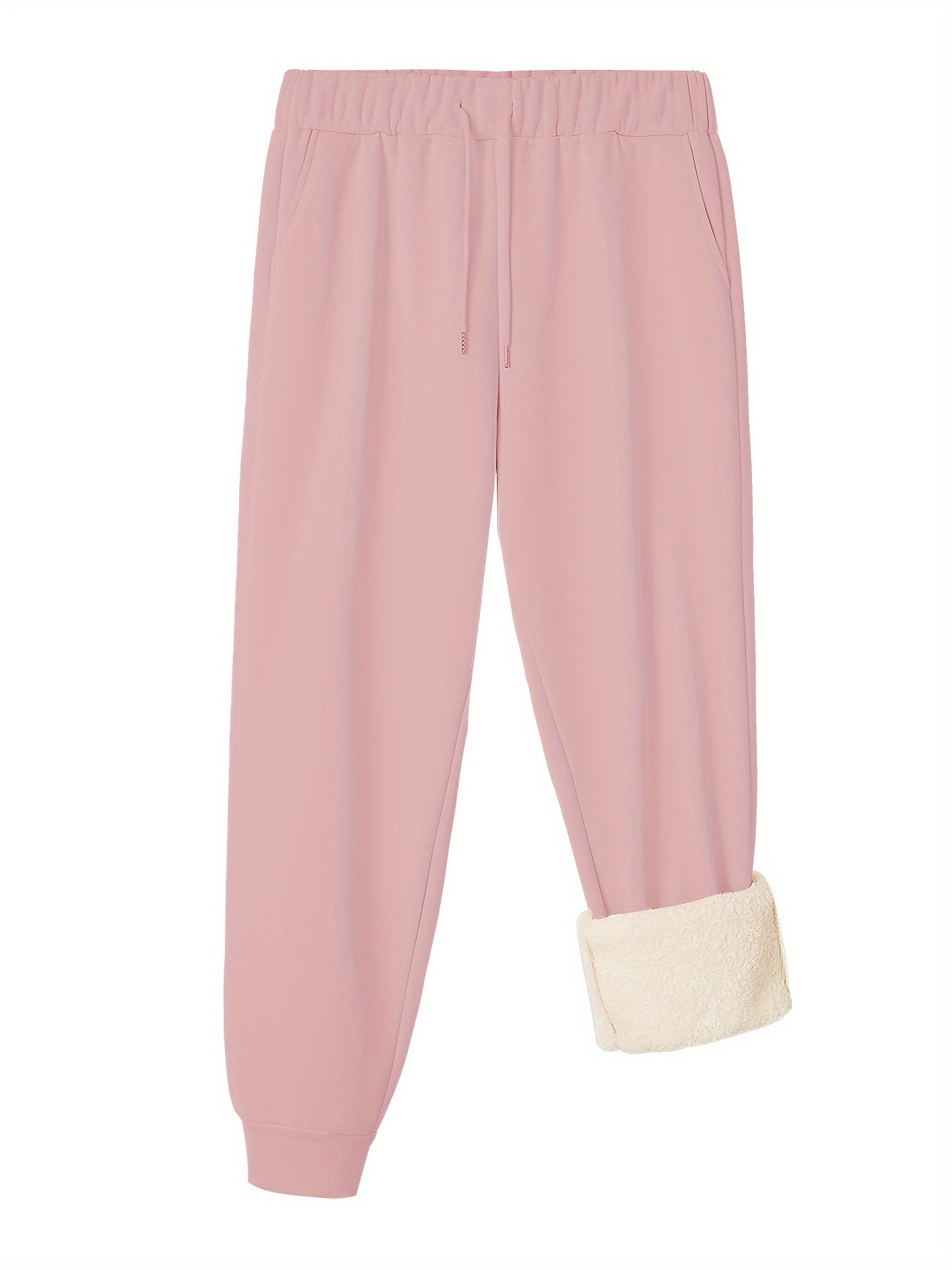  Letter & Heart Print Crew Neck Fleece Top & Joggers Outfit