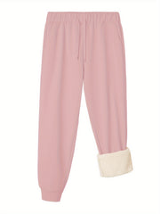  Letter & Heart Print Crew Neck Fleece Top & Joggers Outfit