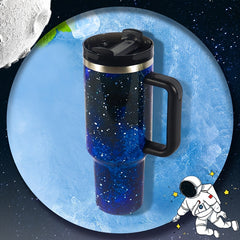 40oz Stainless Steel Water Cup w/ Handle & Straw, Vacuum Insulated, Leakproof