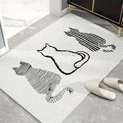 Cat Back Pattern Entrance Door Mat Anti-fouling Anti-slip Waterproof Mat