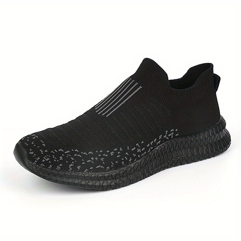 Men's Breathable Knit Slip On Sneakers Comfortable Anti skid Shoes