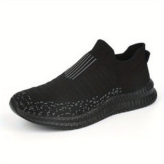 Men's Breathable Knit Slip On Sneakers Comfortable Anti skid Shoes