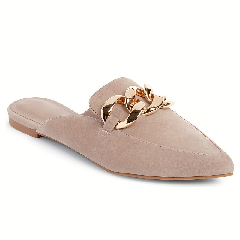 Women's Chain Decor Mules Slip On Slides & Lightweight Shoes