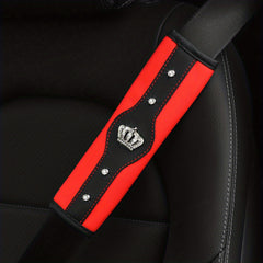 Crown Glitter Car Seat Belt Shoulder Protector PU Leather