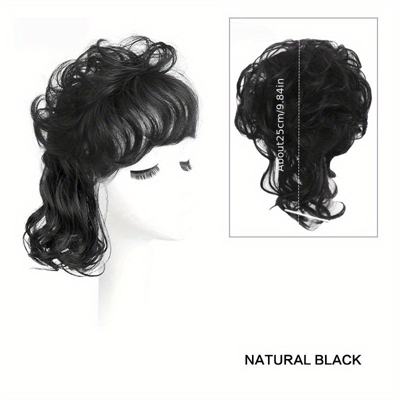 Wavy Curly Hairpieces Clip In Hair Extension Natural Brown