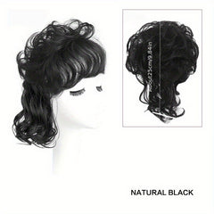 Wavy Curly Hairpieces Clip In Hair Extension Natural Brown