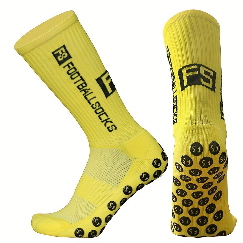 Anti Slip Silicone Athletic Socks - Sweat Absorbing Breathable Football Socks