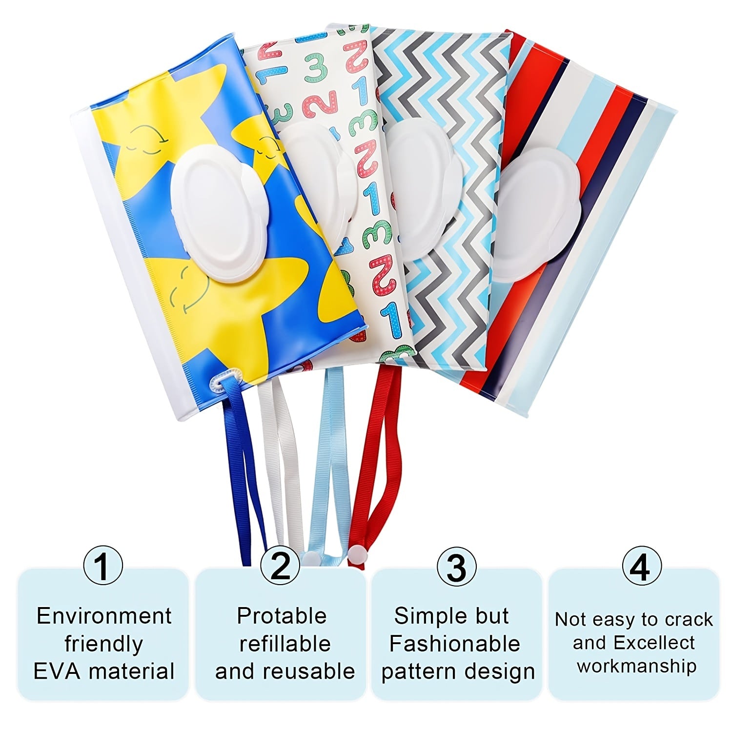 2pcs Baby Wipes Container Reusable Portable Wet Wipe Pouch Dispenser Baby Travel