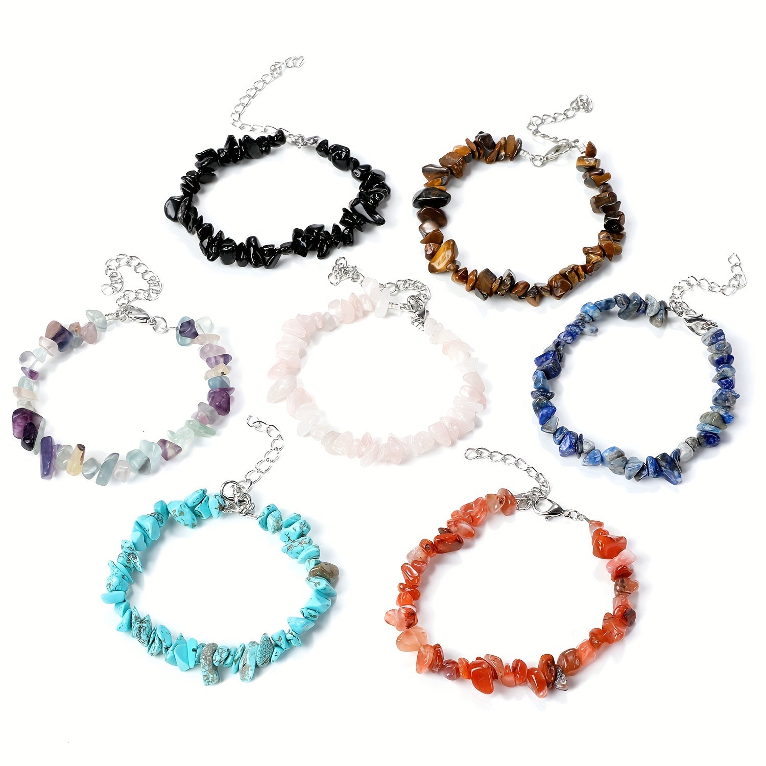 Natural Crystal Stone Irregular Bohemian Style Bracelet