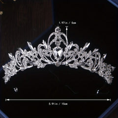 Baroque Style Rhinestone Crown Headband for Wedding
