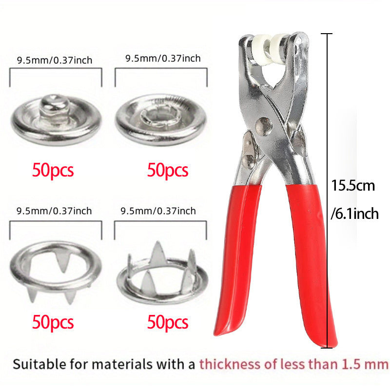 51pcs Alphabet Snap Kit w/ Pliers Tool Metal Snap Fastener Set for Leather Sewin