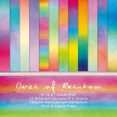 24sheets Rainbow Style DIY Decorative Paper Pad for DIY Crafts
