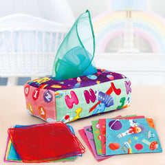 Baby Tissue Box Toy - Sensory Training and Tummy Time Essential