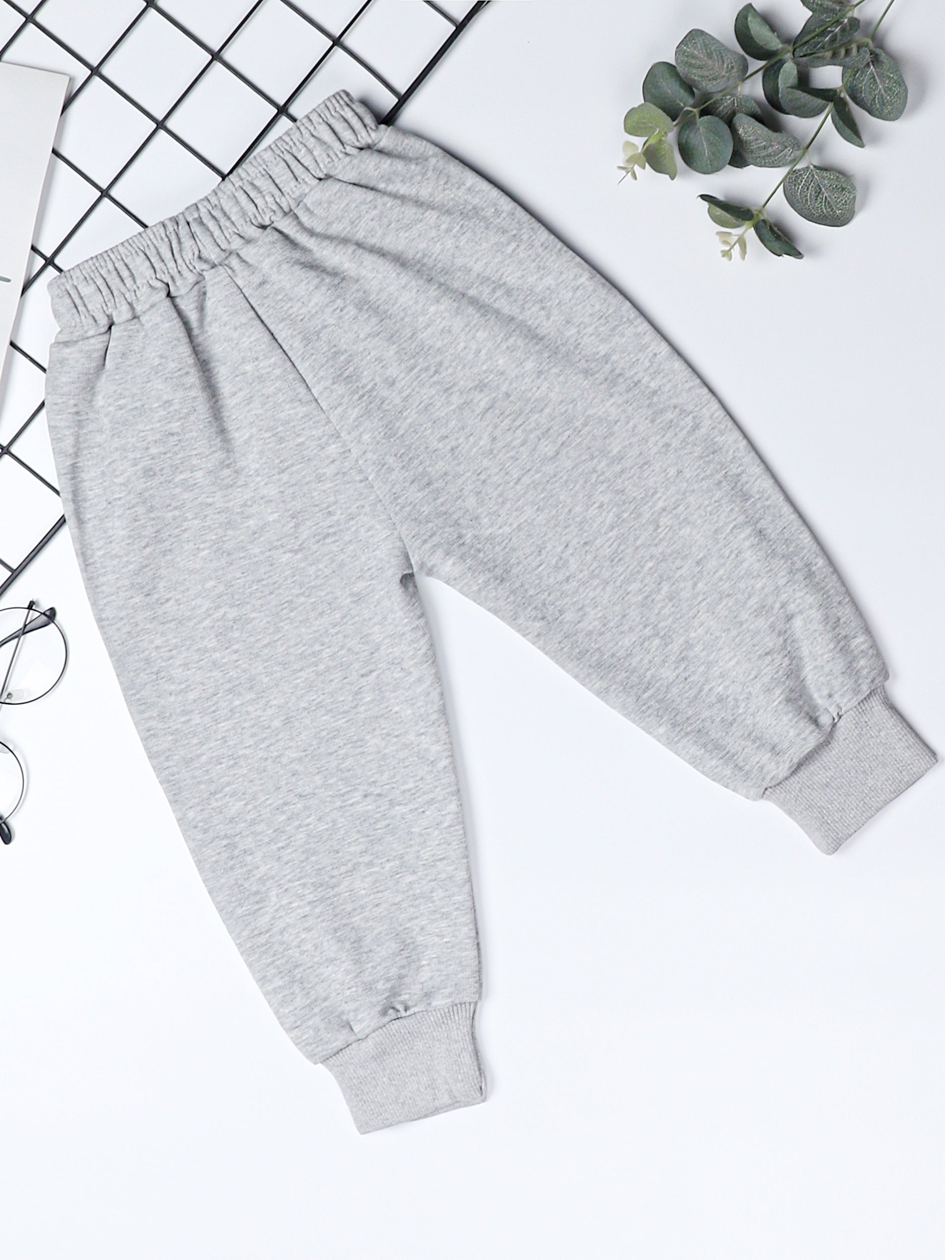 Girls' Smile Face Embroidered Jogger Sweatpants