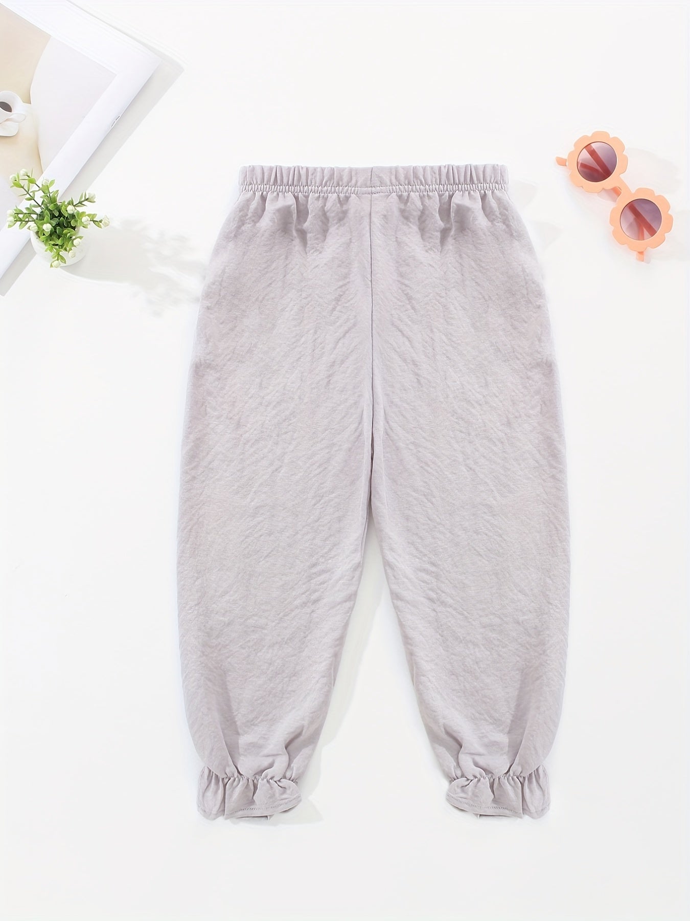 Kids Cartoon Embroidered Pants Soft Casual Capris