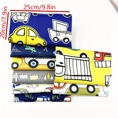 8pcs Car Cartoon Printed Fabric Sheets DIY Doll Patchwork