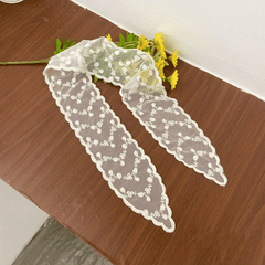 Lace Neckerchief Long Ribbon Skinny Scarf Headband Hair Tie Handbag Charm