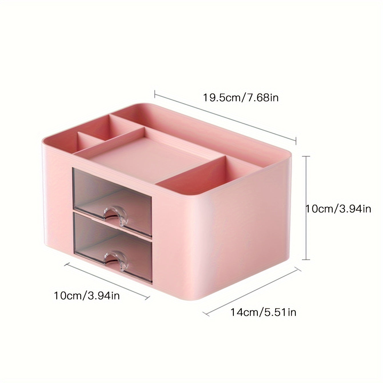 Square Double Layer Drawer Pen Holder Storage Box