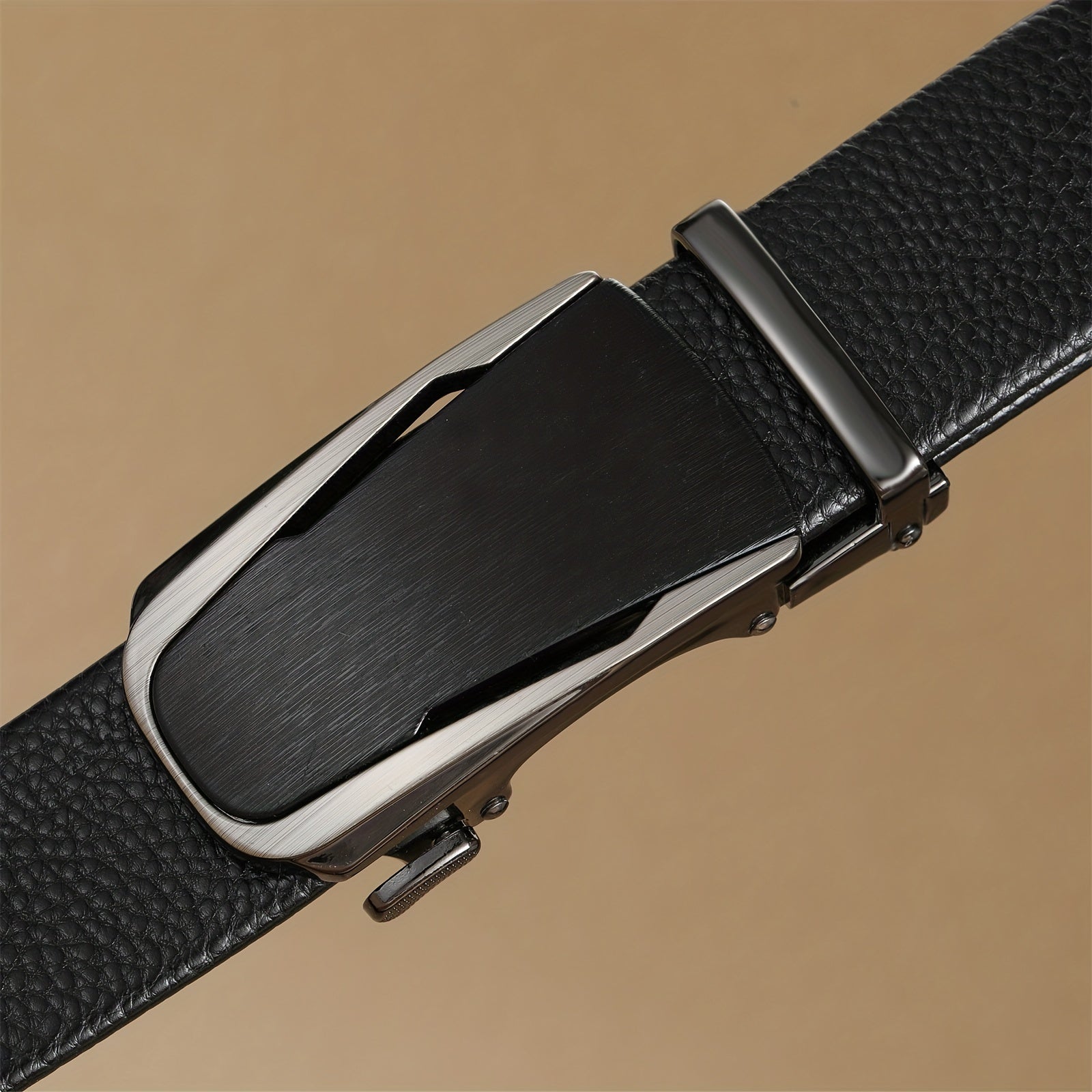 Men's Lychee Pattern Auto Buckle Belt