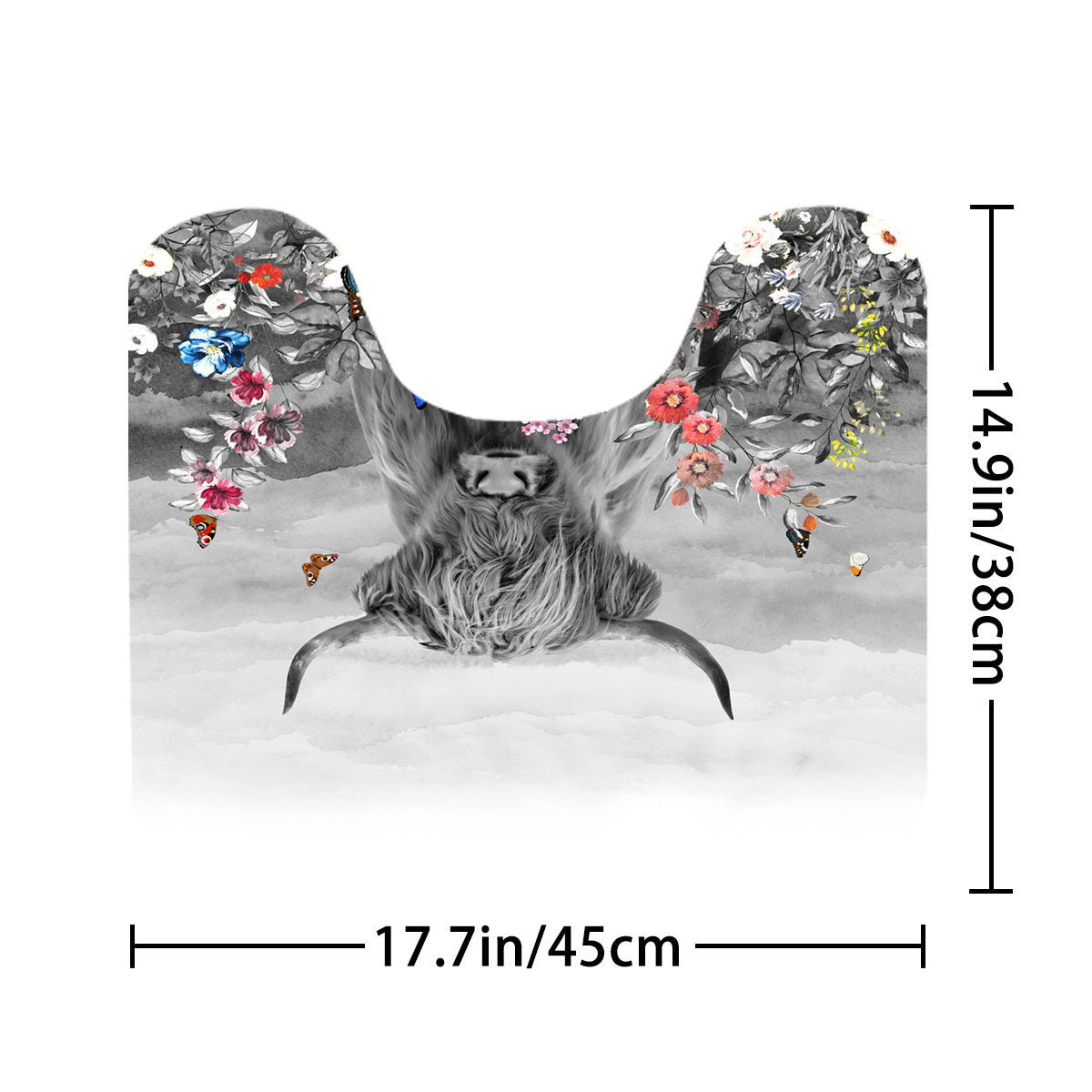 Cow Flower Shower Curtain & Rugs Set
