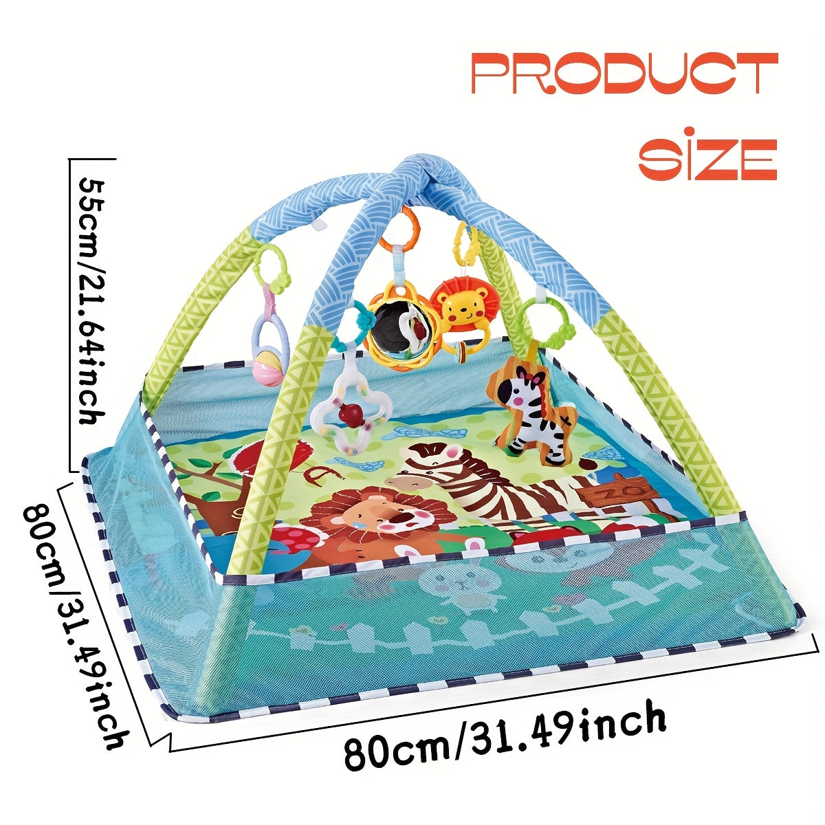 Kids' Play Mat with 5 Detachable Toys for Toddlers Sensory Development