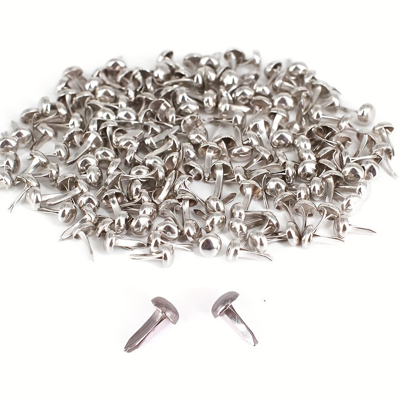 100pcs Mini Metal Pad Fasteners DIY Crafts Colorful Round Two Pin Mushroom Nails