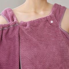 Coral Fleece Bathrobe Strong Absorption Spa Wrap Towel