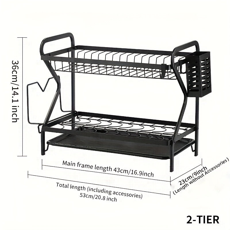 Multifunctional Double layer Bowl Dish Chopsticks Storage Rack