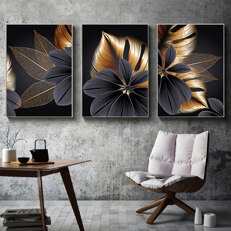 3pcs Abstract Plant Leaf Canvas Painting Wall Art Nordic Decoration