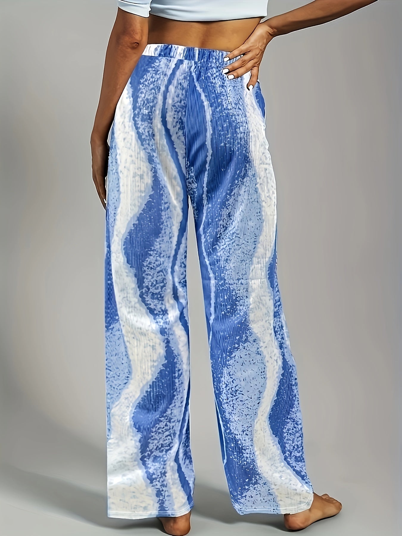  Casual Pants Women's Plus Letter Print Wide Leg Trousers