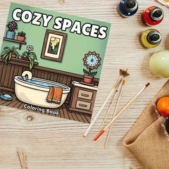 Relaxing Bathroom Scene Adult Coloring Book