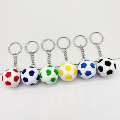 6pcs PVC Football Keychains Sports Pendant Bag Keyring Ornament