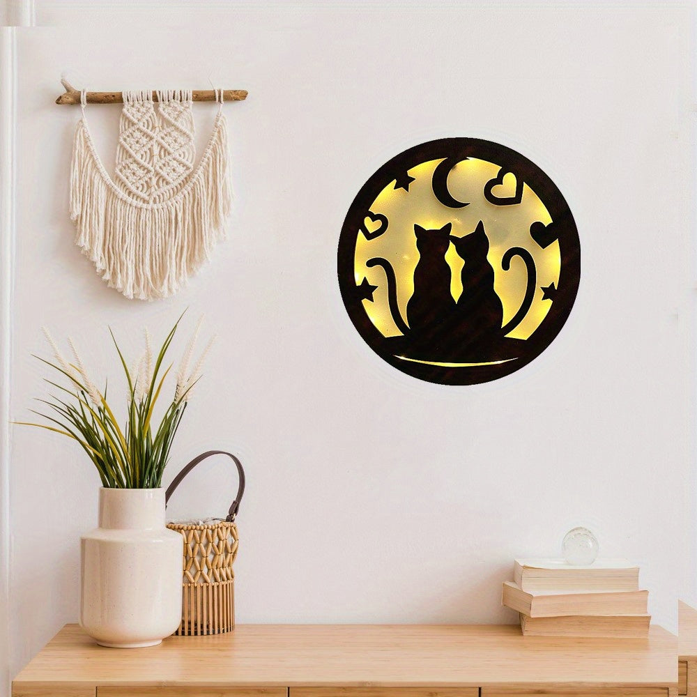 Christmas Halloween Scene Decoration Lights Mother Baby Clock