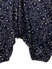 Floral Print V Neck Harem Jumpsuit